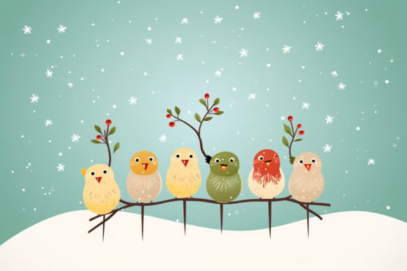Christmas Birds Background: A Versatile Design Element for Festive Projects