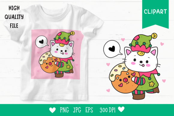 Christmas Cat Clipart Elf Kawaii Animal: A Versatile and Charming Digital Asset