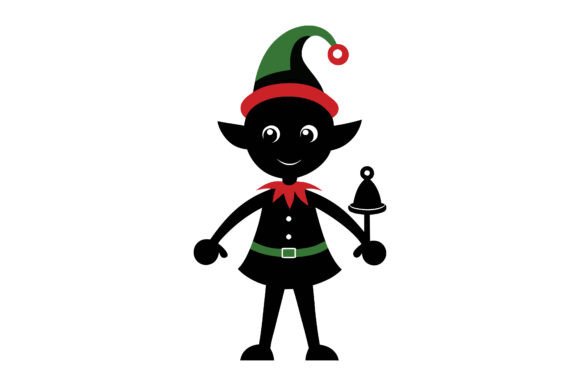 Christmas Elf Silhouette Icon Vector: A Timeless Design for Holiday Projects