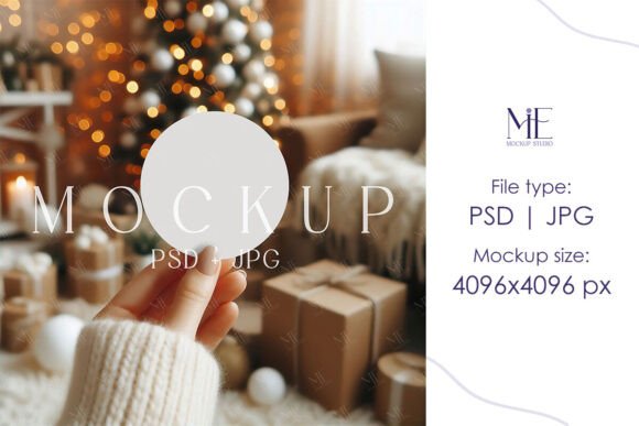 Christmas Gift Sticker Mockup PSD for Stunning Holiday Designs