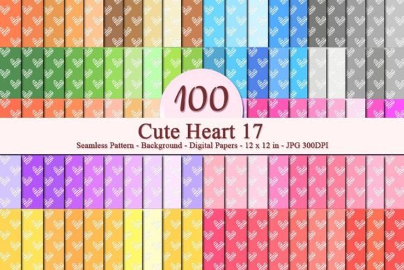 Cute Heart 17 Seamless Pattern: A High-Resolution Digital Asset for Versatile Use