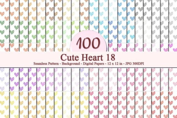 Cute Heart 18 Seamless Pattern: A Versatile Digital Design for Creative Businesses