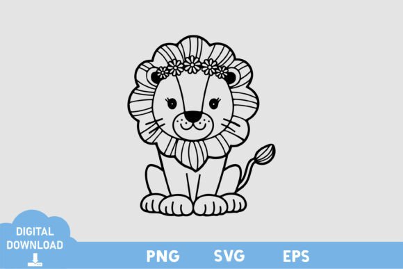 Cute Lion Floral Black White Design: A Timeless Choice for Modern Branding