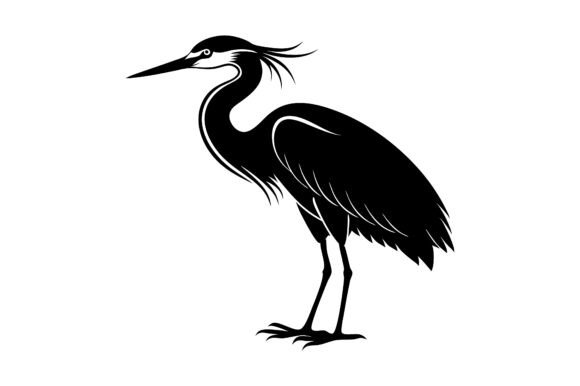 Heron Standing Silhouette Vector Icon: A Versatile Design Asset for Creative and Business Workflows