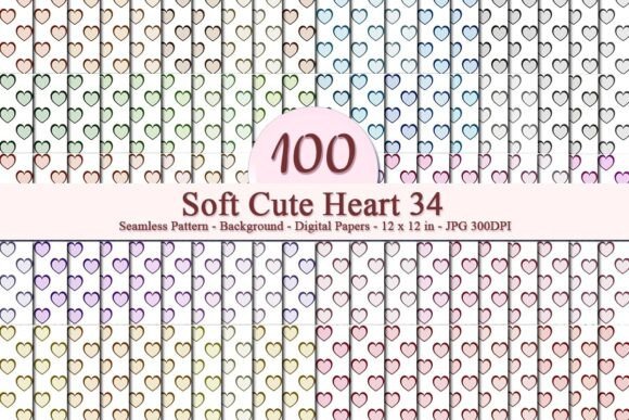 Soft Cute Heart 34 Seamless Pattern: A Versatile Design for Print and Digital Use