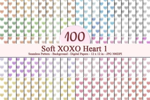 Soft XOXO Heart 1 Seamless Pattern